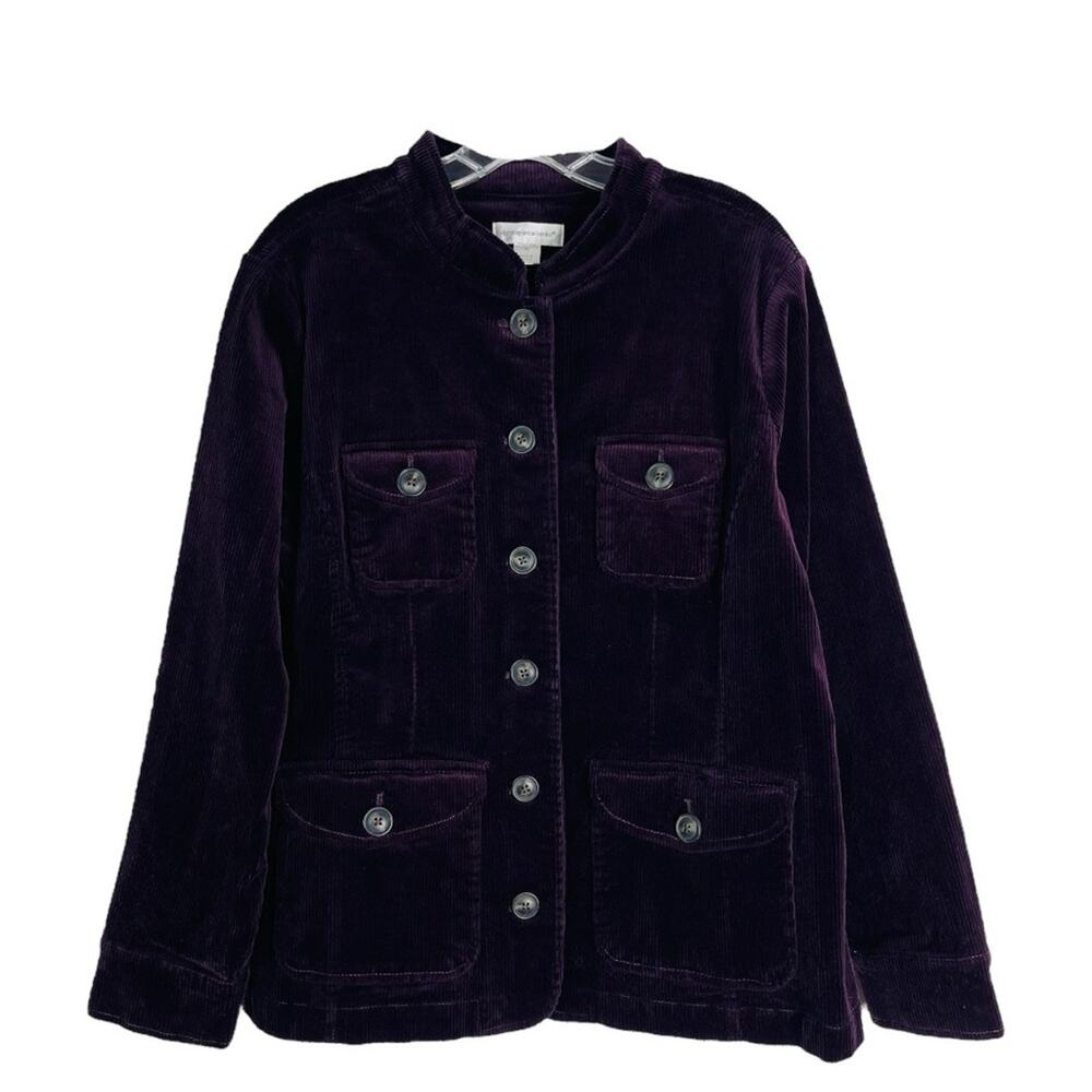 Vintage purple plum corduroy button preppy chore jacket XL